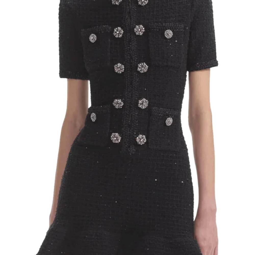 Elegant Black Tweed Dress
